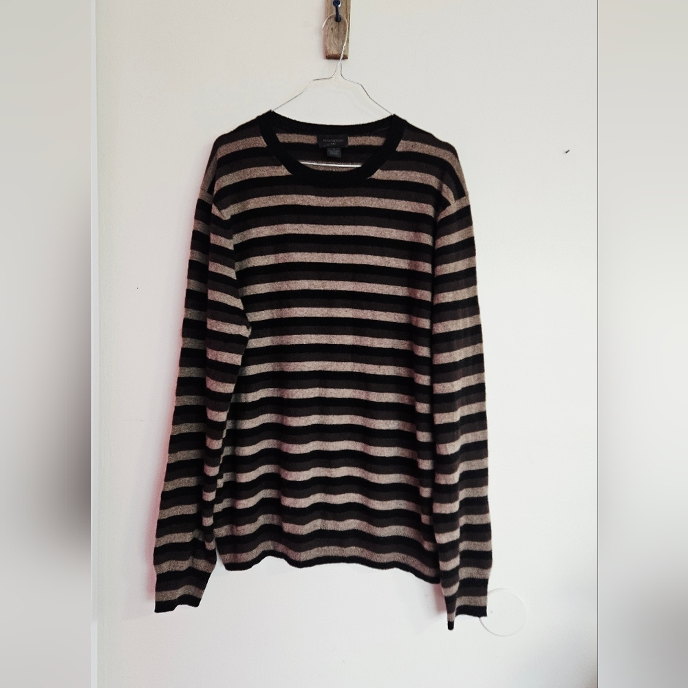 Magaschoni brown stripe cashmere sweater Size L